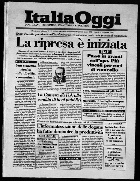 Italia oggi : quotidiano di economia finanza e politica